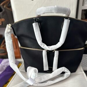 Dooney and Bourke Large Pocket Satchel - Black Nylon